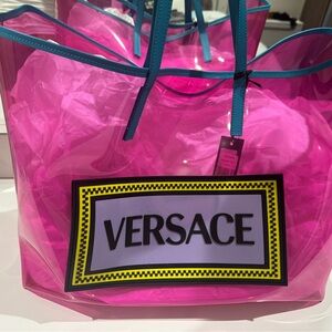 Versace Pink Transparent Tote Bag